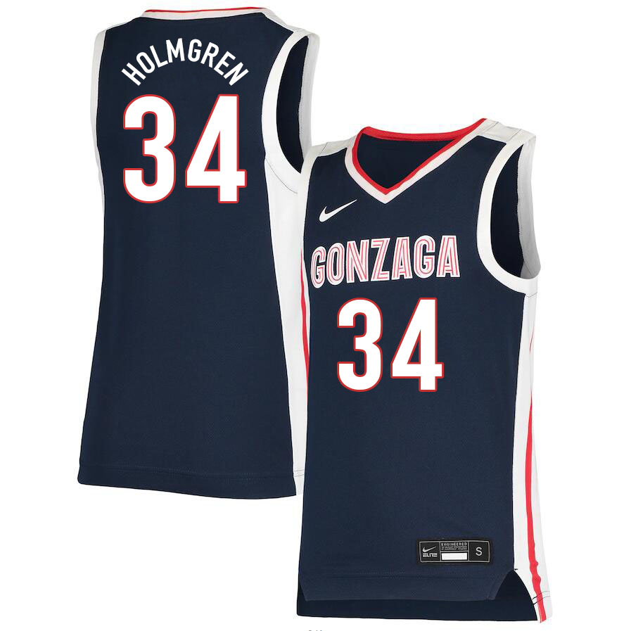 Men #34 Chet Holmgren Gonzaga Bulldogs College Basketball Jerseys Sale-Navy